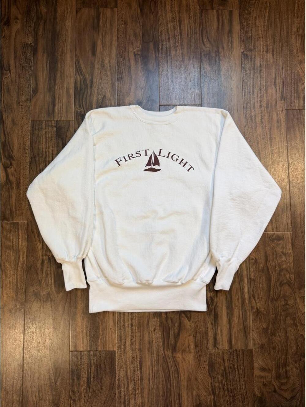 Vintage 90s First Light Sailboat Champion Reverse Weave Sweatshirt Size XL USA